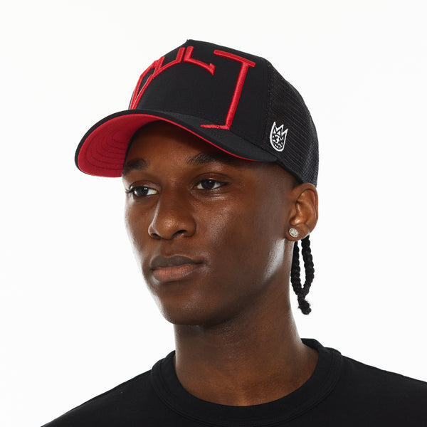 Cult Of Individuality Cult's Logo Mesh Back Trucker Hat "Cult Arch" In Black Hats