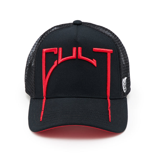 cult of individuality Cult's Logo Mesh Back Trucker Hat "Cult Arch" in Black Hats