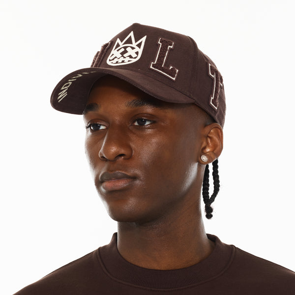 Cult Of Individuality Cult's Logo Mesh Back Trucker Hat "Cult Chenille Suede" In Chocolate Hats