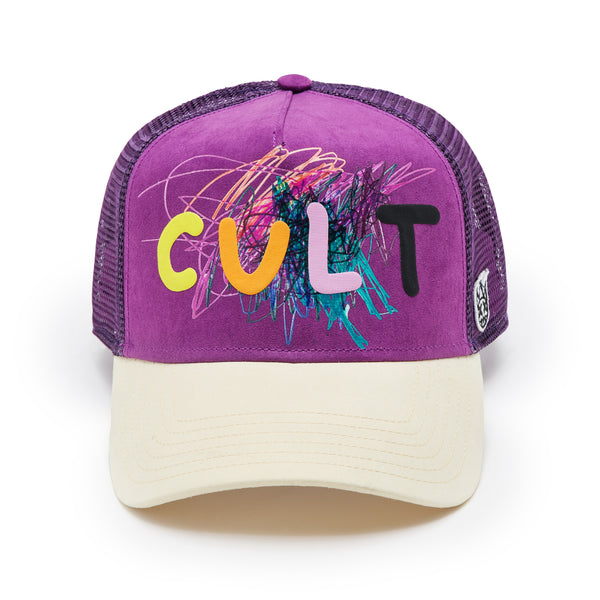 cult of individuality Cult's Logo Mesh Back Trucker Hat "Cult Logo" in Hyacinth Violet Hats