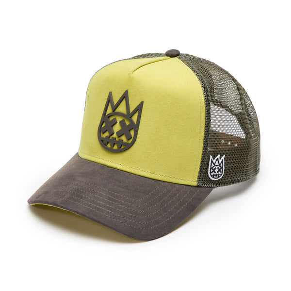 Cult Of Individuality Cult's Logo Mesh Back Trucker Hat "Shimuchan" In Green Sheen Hats