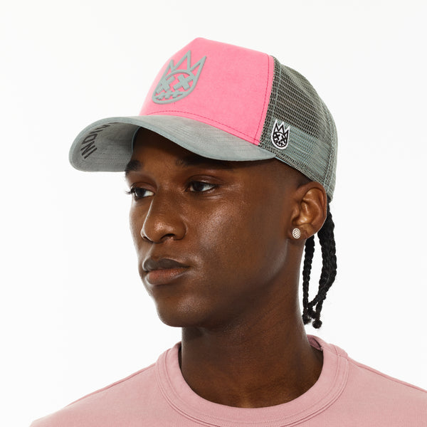 Cult Of Individuality Cult's Logo Mesh Back Trucker Hat "Shimuchan" In Hot Pink Hats