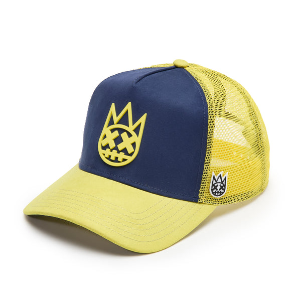 Cult Of Individuality Cult's Logo Mesh Back Trucker Hat "Shimuchan" In Midnight Blue Hats