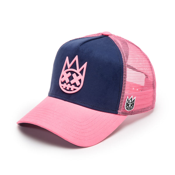 Cult Of Individuality Cult's Logo Mesh Back Trucker Hat "Shimuchan" In Midnight Blue Hats