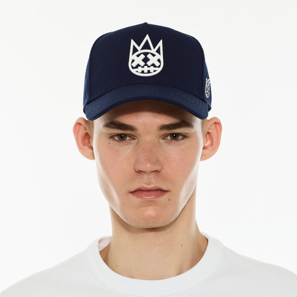Cult Of Individuality Cult's Logo Mesh Back Trucker Hat "Shimuchan" In Midnight Blue Hats