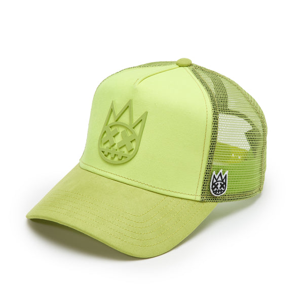 Cult Of Individuality Cult's Logo Mesh Back Trucker Hat "Shimuchan" In Neon Yellow Hats