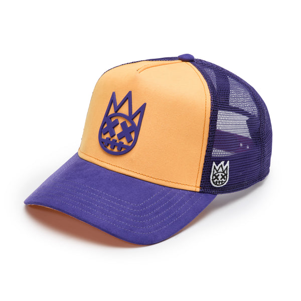 Cult Of Individuality Cult's Logo Mesh Back Trucker Hat "Shimuchan" In Neon Orange Hats