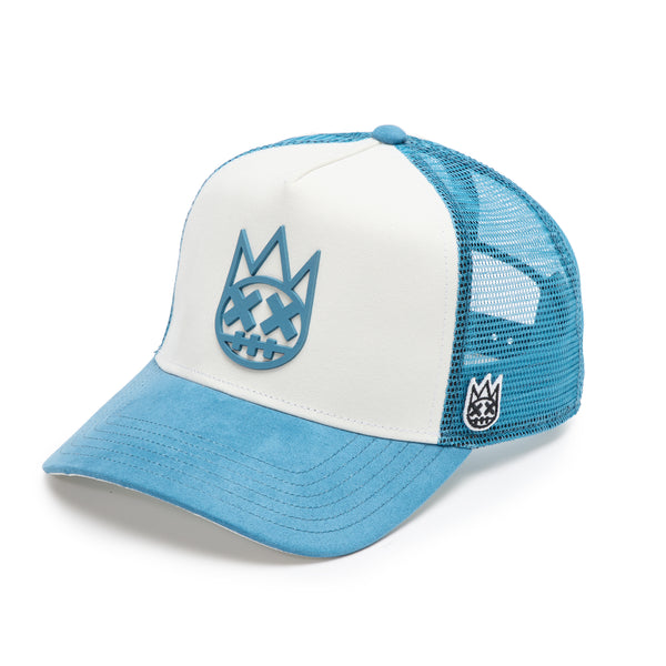 Cult Of Individuality Cult's Logo Mesh Back Trucker Hat "Shimuchan" In Winter White Hats