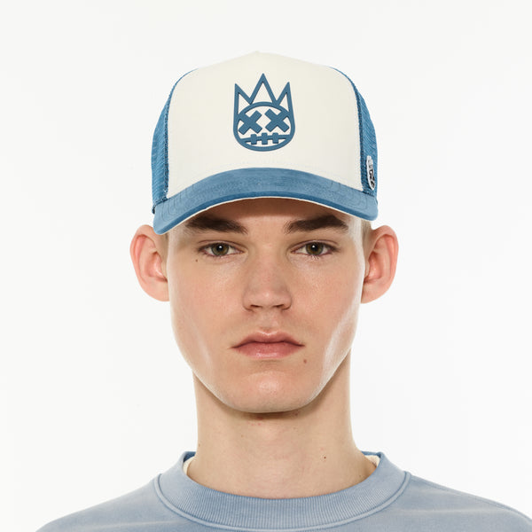 Cult Of Individuality Cult's Logo Mesh Back Trucker Hat "Shimuchan" In Winter White Hats