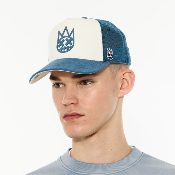 Cult Of Individuality Cult's Logo Mesh Back Trucker Hat "Shimuchan" In Winter White Hats