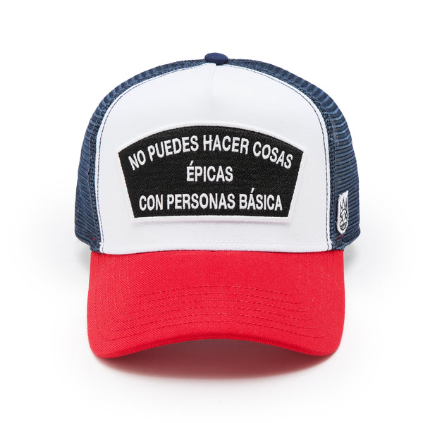 cult of individuality Cult's Logo Mesh Back Trucker Hat "Spanish Epic Shit" in White Hats