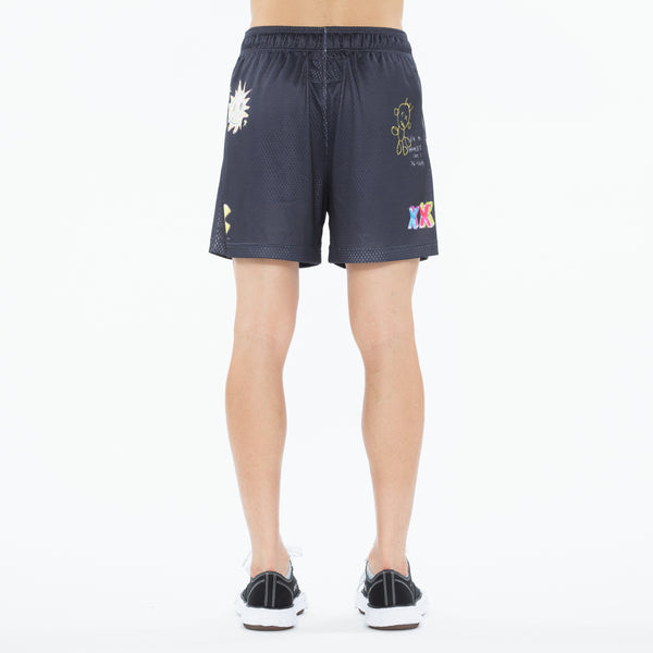Cult Of Individuality Cult's Mesh Shorts In Graffiti Sweatshorts
