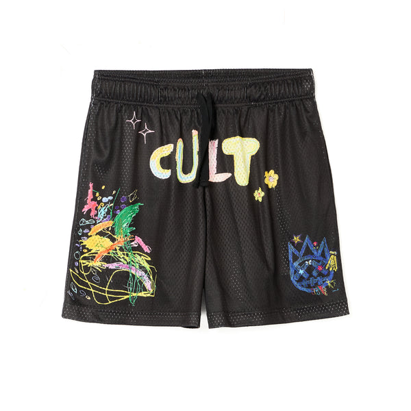 cult of individuality Cult's Mesh Shorts in Graffiti Sweatshorts cult of individuality Cult's Mesh Shorts in Graffiti Sweatshorts
