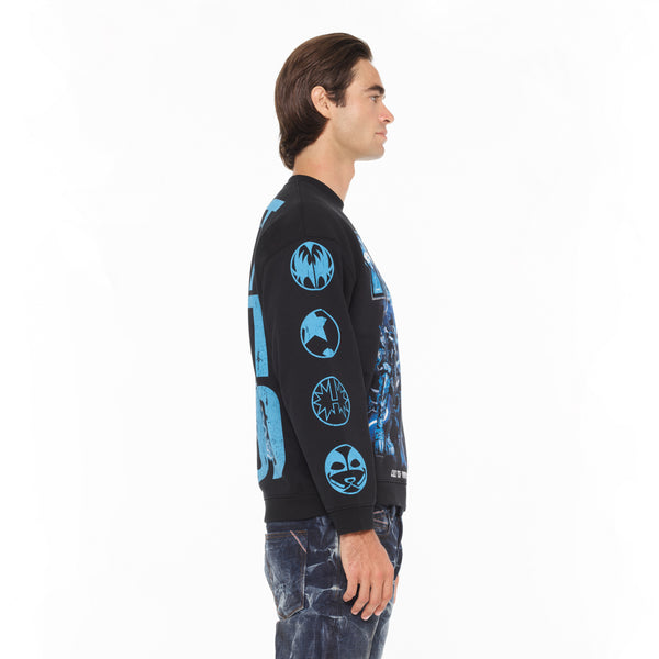 Cult Of Individuality Cult's Novelty Fleece Crew Sweatshirt In Black Sweatshirts