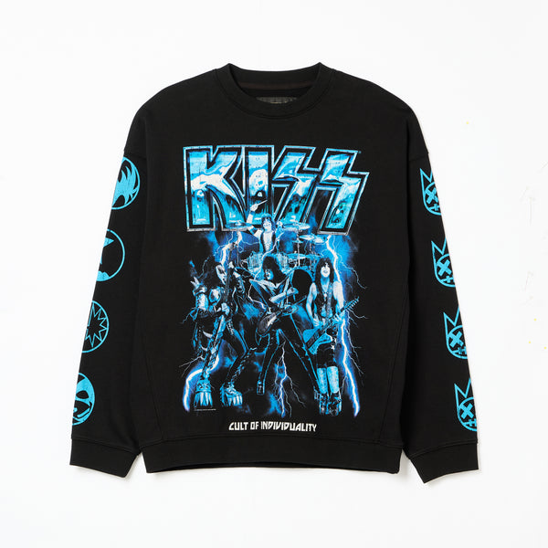 cult of individuality Cult's Novelty Fleece Crew Sweatshirt in Black Sweatshirts