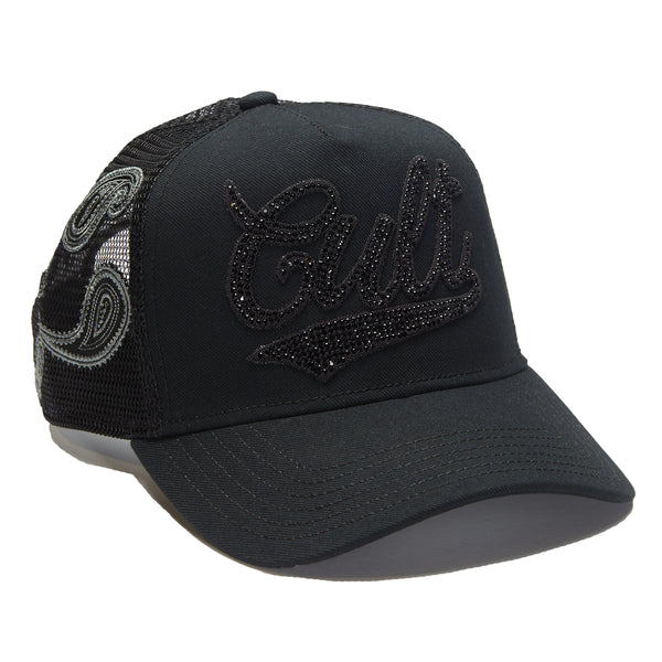 Cult Of Individuality Cult's Paisley Shimuchan Logo Mesh Back Trucker Hat In Black Hats
