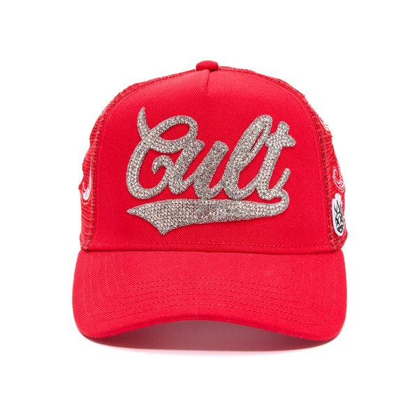 Cult Of Individuality Cult's Paisley Shimuchan Logo Mesh Back Trucker Hat In Red Hats
