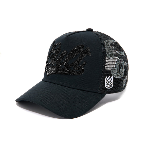 cult of individuality Cult's Paisley Shimuchan Logo Mesh Back Trucker Hat in Black Hats