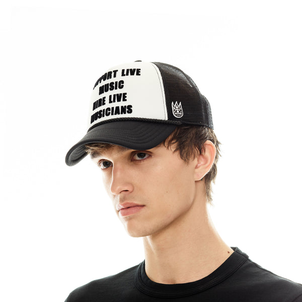 Cult Of Individuality Cult's Support Live Music Foam Mesh Trucker In White & Black Hats