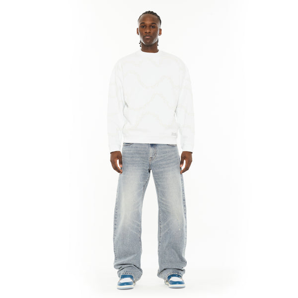 Cult Of Individuality Cult X El Alfa Premium Crew Neck Fleece Sweatshirt In White Sweatshirts