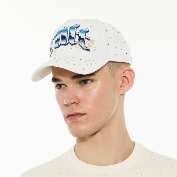 Cult Of Individuality Cult X El Alfa Premium Logo 5 Panel A Frame Trucker Hat "Panther" In Winter White Hats