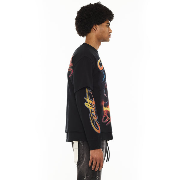 Cult Of Individuality Cult X El Alfa Premium Long Sleeve Thermal Shirt "Cobra" In Black Tshirt