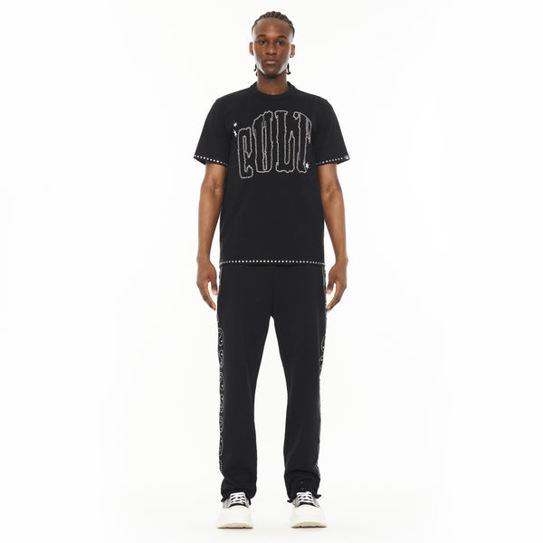 Cult Of Individuality Cult X El Alfa Premium Short Sleeve Crew Neck Tee "Paisley" In Black Tshirt