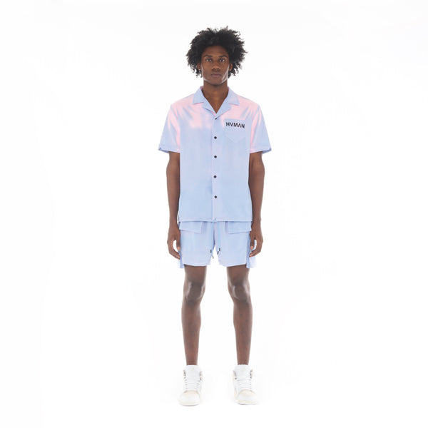 Cult Of Individuality HEAT SENSITIVE NYLON SHIRT IN SKY Sweatshirts