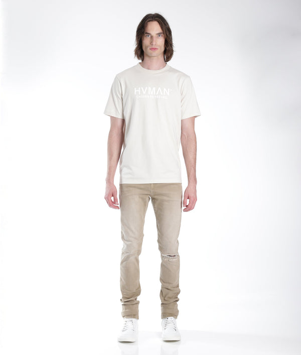 Cult Of Individuality HVMAN BASIC LOGO TEE IN CREAM Tshirt