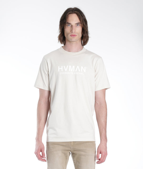 cult of individuality HVMAN BASIC LOGO TEE IN CREAM Tshirt