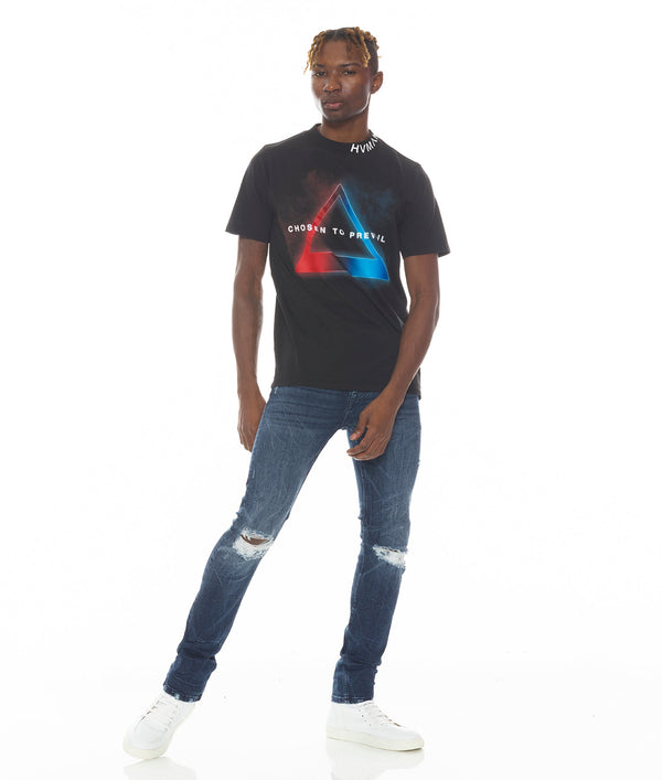 Cult Of Individuality HVMAN NEON TRIANGLE IN BLACK Tshirt