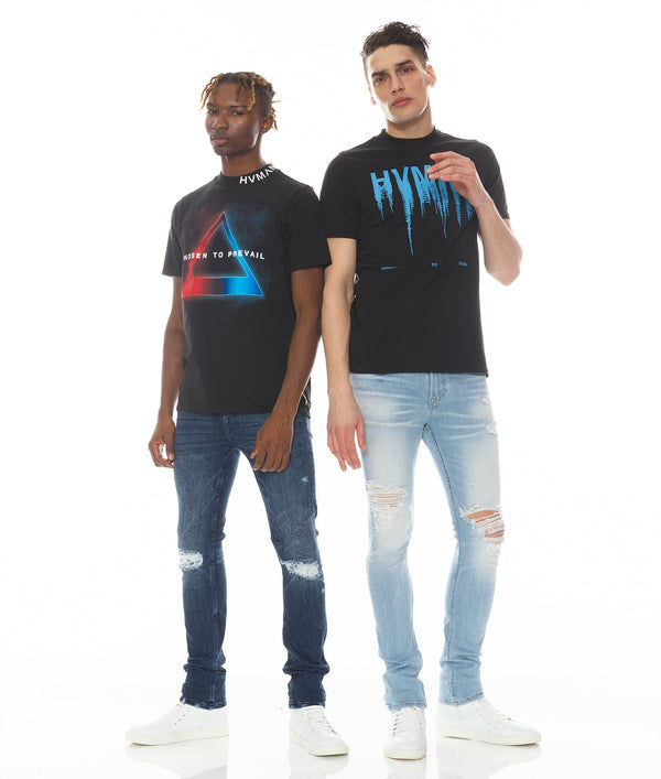 Cult Of Individuality HVMAN NEON TRIANGLE IN BLACK Tshirt