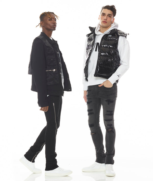 Cult Of Individuality HVMAN PUFFER VEST IN BLACK Vests