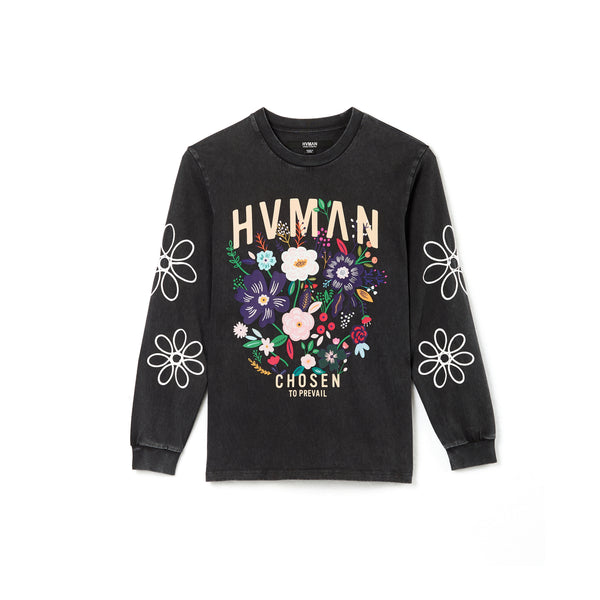 cult of individuality LONG SLEEVE CREW NECK TEE IN BLACK Tshirt