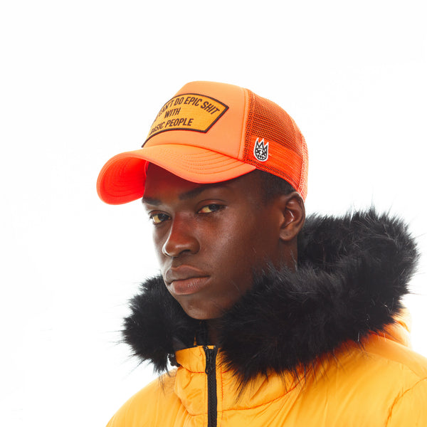 Cult Of Individuality Mesh Back Trucker Hat In Coral "Cant Do Epic Shit" Hats