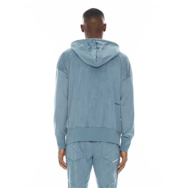 Cult Of Individuality MICROFIBER HOODIE IN DUSK BLUE Sweatshirts