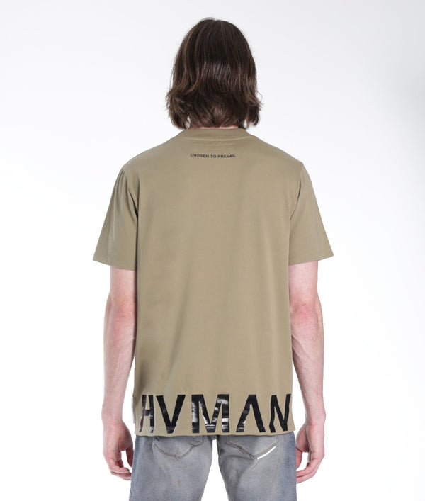 Cult Of Individuality NOVELTY TEE HVMAN HEM IN SAGE Tshirt