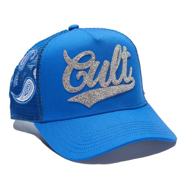 Cult Of Individuality PAISLEY SHIMUCHAN LOGO MESH BACK TRUCKER HAT IN ROYAL BLUE Hats