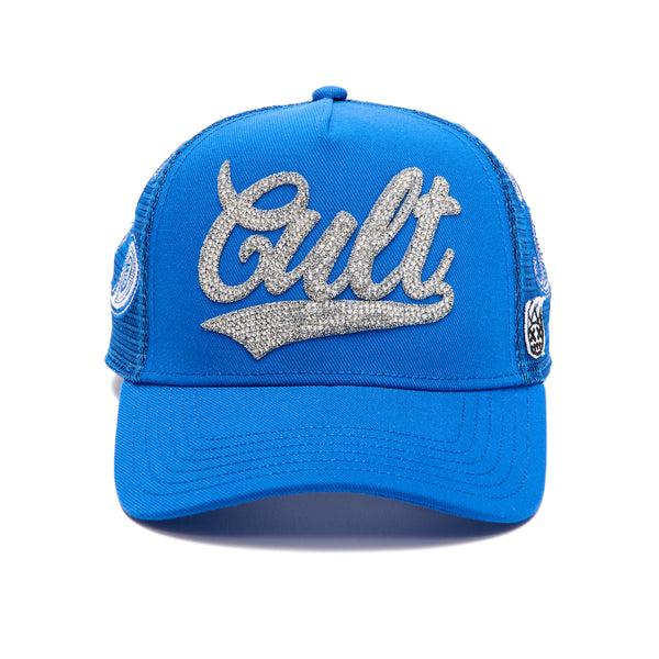 Cult Of Individuality PAISLEY SHIMUCHAN LOGO MESH BACK TRUCKER HAT IN ROYAL BLUE Hats