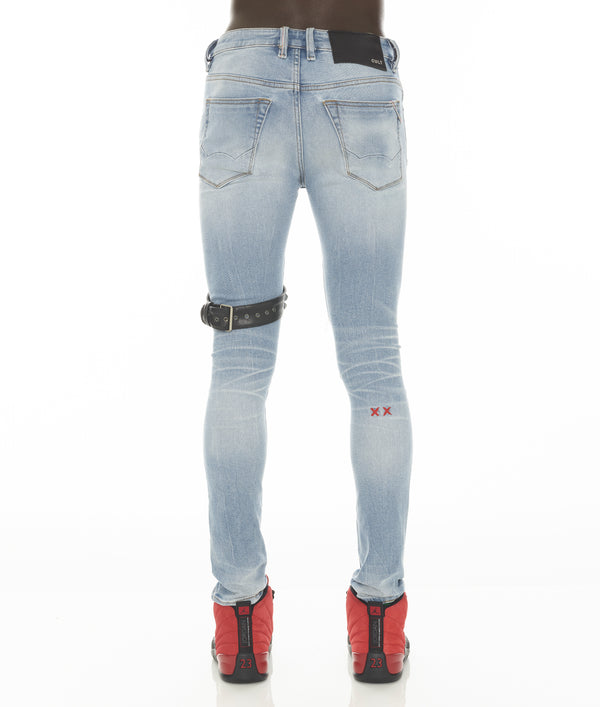 Cult Of Individuality PUNK SUPER SKINNY 220 STUD MOTLEY CRUE IN CRUE Jeans