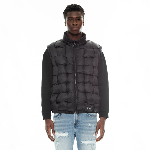 Cult Of Individuality QUILTED NYLON PUFFER JACKET IN BLACK Jackets