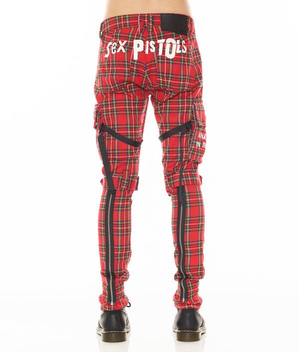 Cult Of Individuality ROCKER CARGO "SEX PISTOLS" IN PLAID Jeans