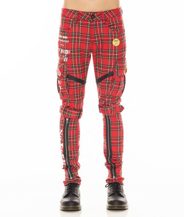 cult of individuality ROCKER CARGO "SEX PISTOLS" IN PLAID Jeans