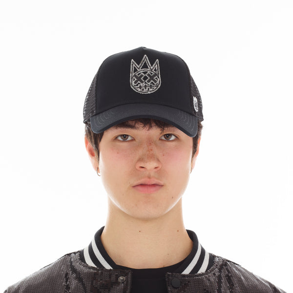 Cult Of Individuality SEQUINS TRUCKER HAT IN BLACK Hats