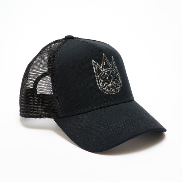 cult of individuality SEQUINS TRUCKER HAT IN BLACK Hats