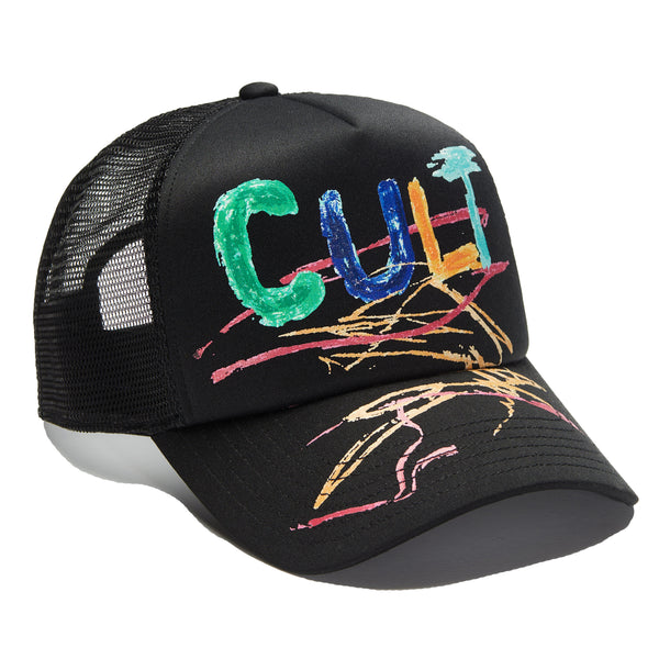 Cult Of Individuality Shimuchan Black Foam Trucker Hat – Hand Drawn Logo Cap Hats