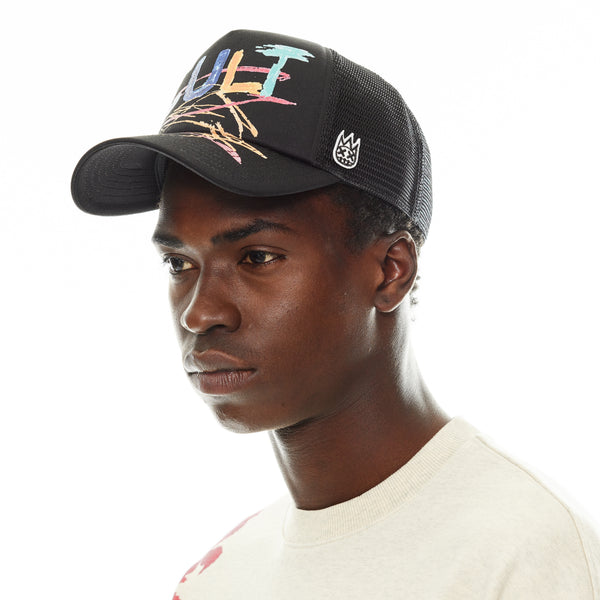 Cult Of Individuality Shimuchan Black Foam Trucker Hat – Hand Drawn Logo Cap Hats