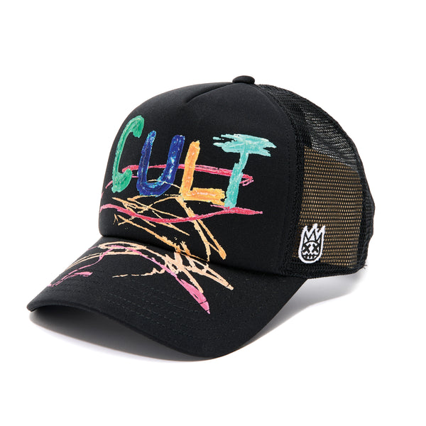 cult of individuality Shimuchan Black Foam Trucker Hat – Hand Drawn Logo Cap Hats