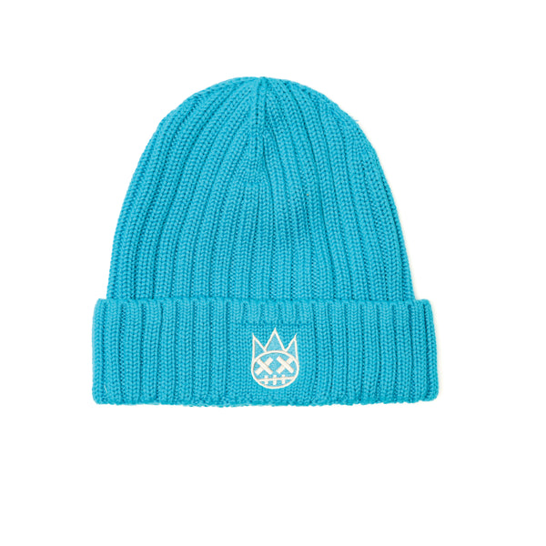 cult of individuality Shimuchan Logo Knit Hat In Electric Blue Knit Hats