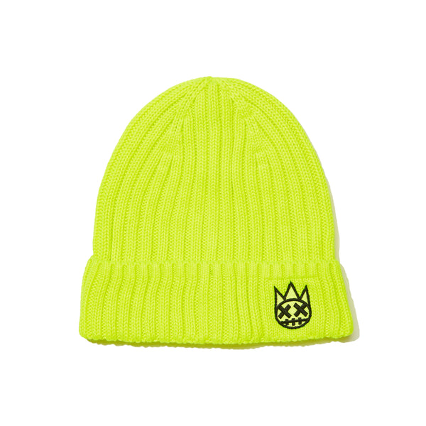 Cult Of Individuality Shimuchan Logo Knit Hat In Neon Yellow Knit Hats
